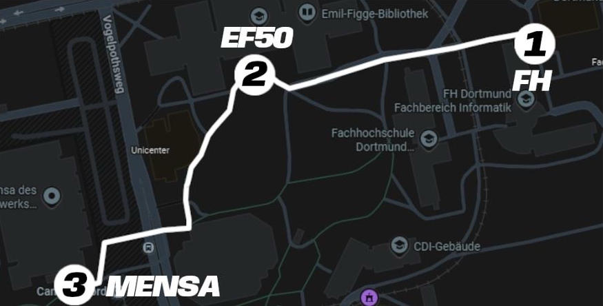 Unsere Demoroute wie oben beschrieben